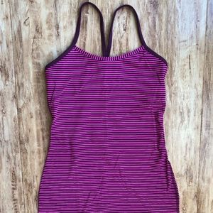 Lululemon Pink Stripe Tank